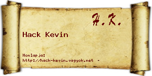 Hack Kevin névjegykártya